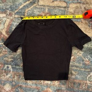 Girls Cropped Ribbed T-shirt